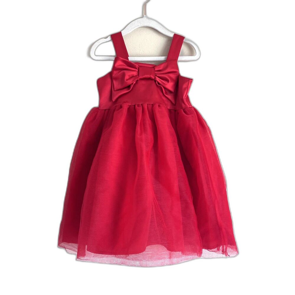 Janie and Jack x Juno Valentine Bow Tulle Dress Red Girls Size 3 Limited Edition